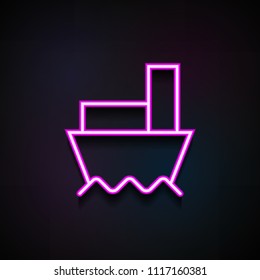 Ship icon. Element of logistics icons for mobile concept and web apps. Neon Ship icon can be used for web and mobile apps
