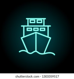 Ship icon. Elements of Logistics in neon style icons. Simple icon for websites, web design, mobile app, info graphics