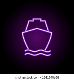 ship icon. Elements of Web in neon style icons. Simple icon for websites, web design, mobile app, info graphics