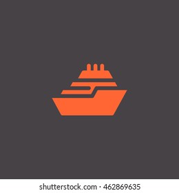 Ship icon Flat .