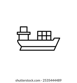 Ship icon Flat art illustration in outline