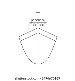 Ship icon flat. Black pictogram on grey background. Vector illustration symbol