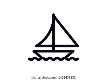 Ship icon flat. Boat vector symbol