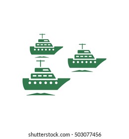 Ship icon.  Flat design.