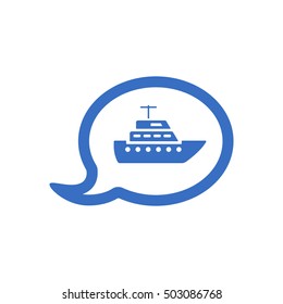 Ship icon.  Flat design.
