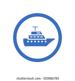 Ship icon.  Flat design.