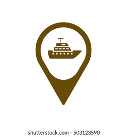 Ship icon.  Flat design.