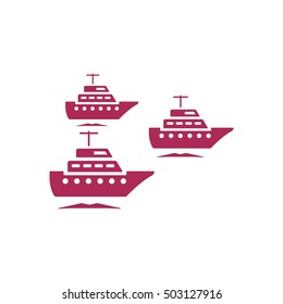Ship icon.  Flat design.