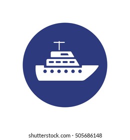 Ship icon.  Flat design.