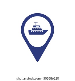 Ship icon.  Flat design.