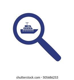 Ship icon.  Flat design.