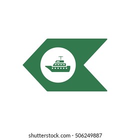  Ship icon.  Flat design.