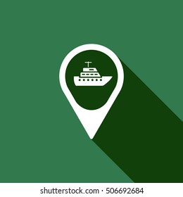 Ship icon.  Flat design.