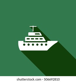 Ship icon.  Flat design.