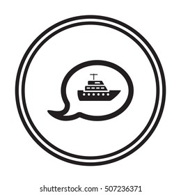 Ship icon.  Flat design.