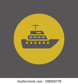 Ship icon.  Flat design.