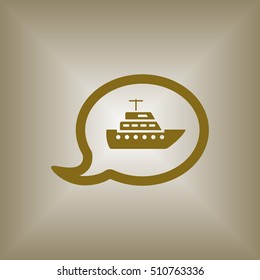 Ship icon.  Flat design.