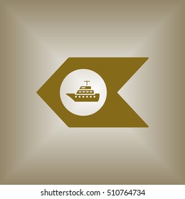  Ship icon.  Flat design.