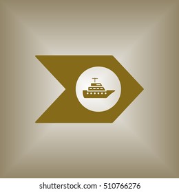 Ship icon.  Flat design.