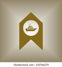  Ship icon.  Flat design.