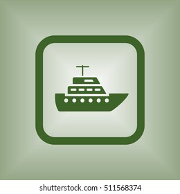 Ship icon.  Flat design.