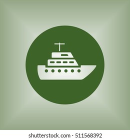 Ship icon.  Flat design.