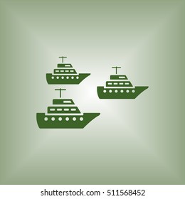 Ship icon.  Flat design.