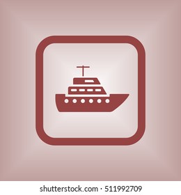 Ship icon.  Flat design.