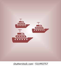Ship icon.  Flat design.