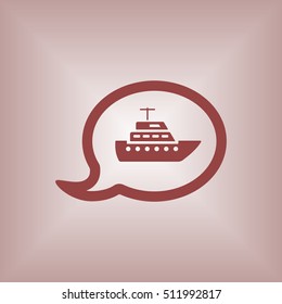 Ship icon.  Flat design.