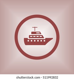 Ship icon.  Flat design.