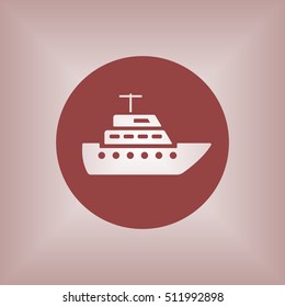 Ship icon.  Flat design.