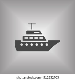 Ship icon.  Flat design.