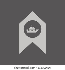  Ship icon.  Flat design.