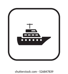 Ship icon.  Flat design.