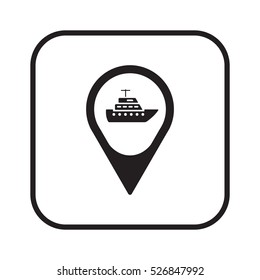 Ship icon.  Flat design.
