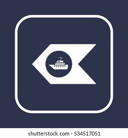  Ship icon.  Flat design.