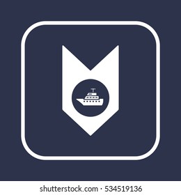  Ship icon.  Flat design.