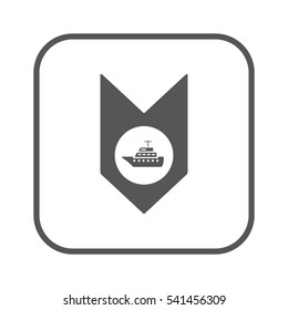  Ship icon.  Flat design.
