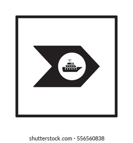  Ship icon.  Flat design.