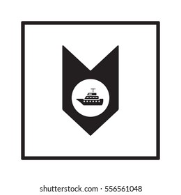  Ship icon.  Flat design.