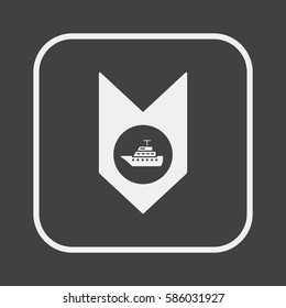  Ship icon.  Flat design.