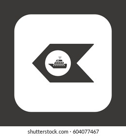  Ship icon.  Flat design.