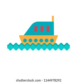 Ship icon in flat design concept.Vector illustration
