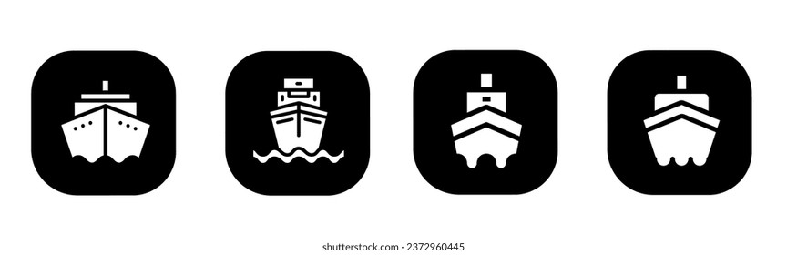 Icono de envío en plano. Un diseño de icono de barco. Vector de material.