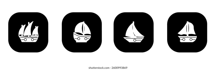 Ship icon in flat. Ship icon design. Stock vector.