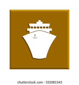 Ship icon. Flat design style eps 10