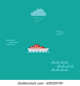 ship icon flat design style.