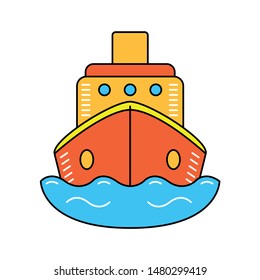 Ship icon. Flat design vector.