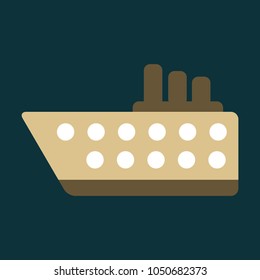 Ship icon flat. pictogram on background. Vector illustration symbol